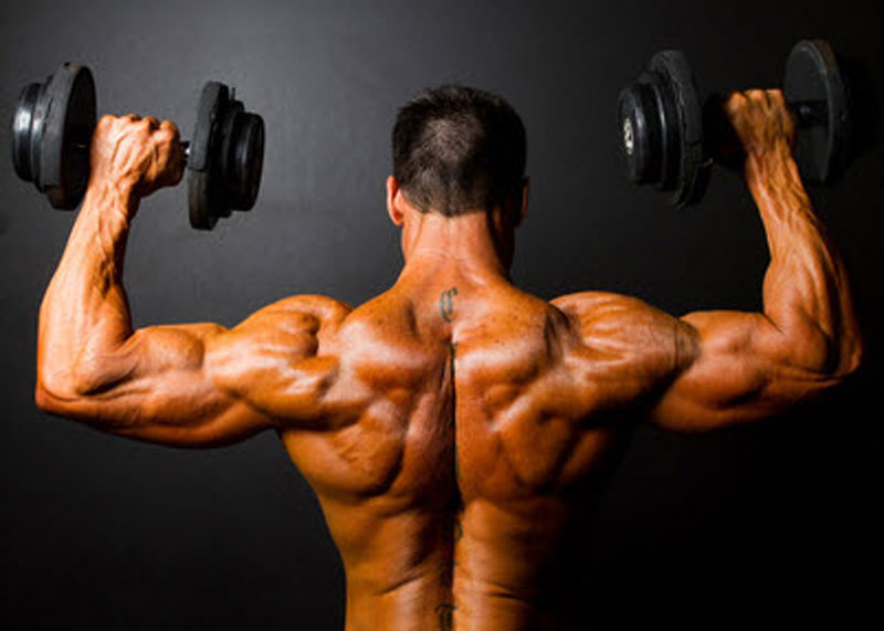 Person exercising with dumbbells